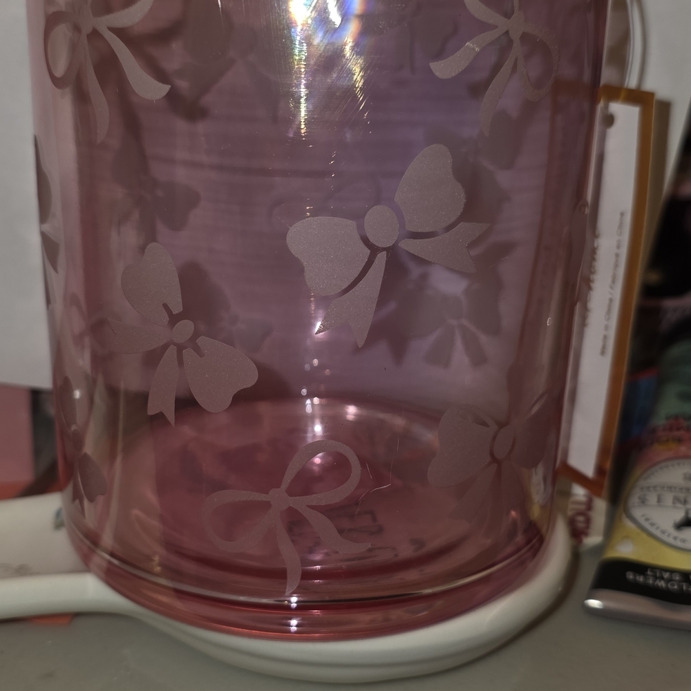 cupcakes & cashmere Pink Bow Glass Vase